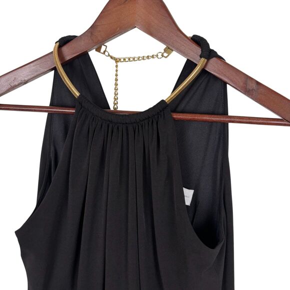 Jessica Simpson Black Gold Halter Chain Neck Tunic Tank Top Women's 2 - Picture 3 of 6